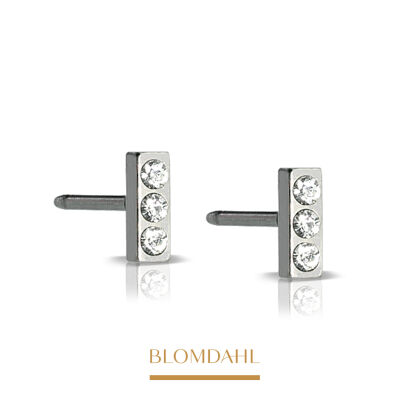 Kolczyki hipoalergiczne Petit Brilliance Straight Crystal 5 mm