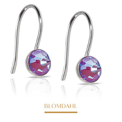 Kolczyki hipoalergiczne Pendant Bezel Shiny Violet 5 mm