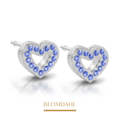 Kolczyki hipoalergiczne Brilliance Heart Hollow Sapphire 10 mm