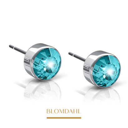 Kolczyki hipoalergiczne Bezel Turquoise 5 mm