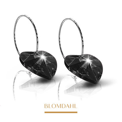 Kolczyki hipoalergiczne Heart Black Diamond 10 mm