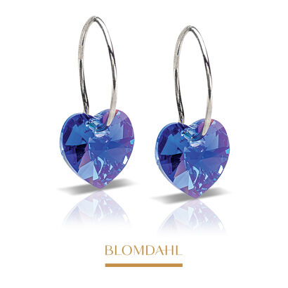 Kolczyki hipoalergiczne Heart Sapphire 10 mm