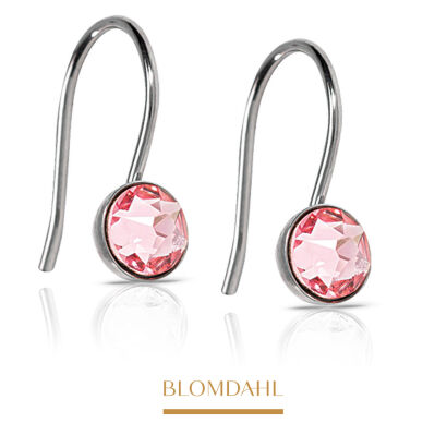 Kolczyki hipoalergiczne Pendant Bezel Light Rose 5 mm