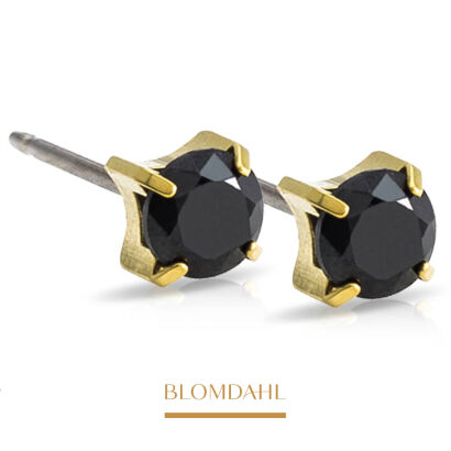 Hypoallergenic Earrings Tiffany Cz Black 7 mm