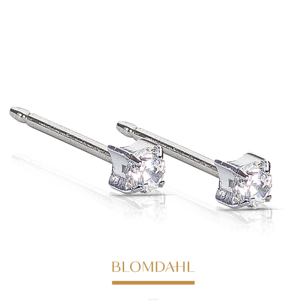 Hypoallergenic Tiffany Cz White 3 mm Earrings