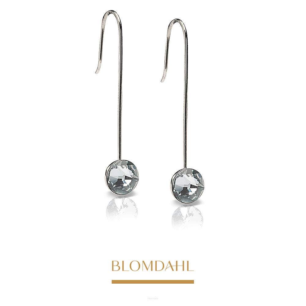 Hypoallergenic Straight Pendant Bezel Black Diamond 8 mm Earrings