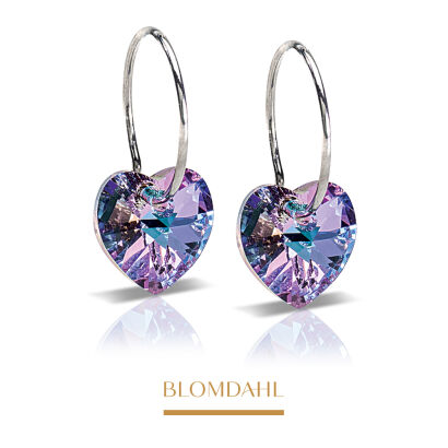 Hypoallergenic Heart Lilac Earrings 10 mm
