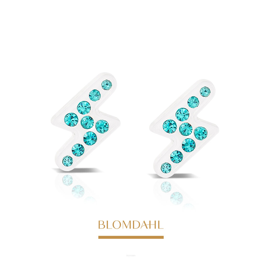 Kolczyki hipoalergiczne Brilliance Flash Turquoise 8 mm