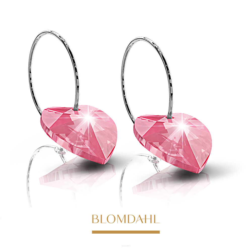 Hypoallergenic Heart Rose Earrings 10 mm