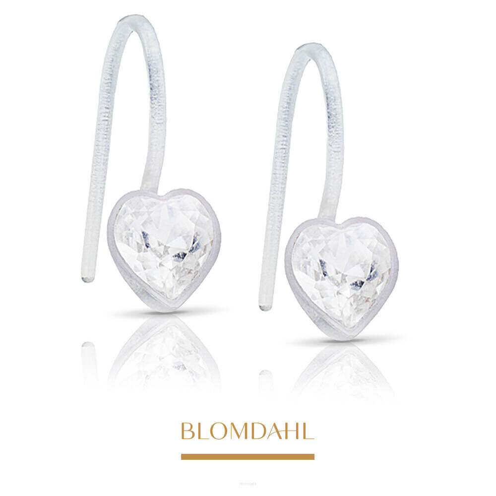 Hypoallergenic Heart Crystal Earrings 6 mm