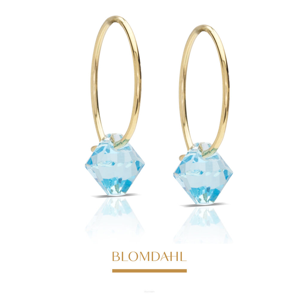 Kolczyki hipoalergiczne Bicone Aquamarine 6 mm