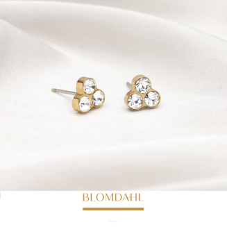 Hypoallergenic Clover Crystal 8 mm Earrings - 3