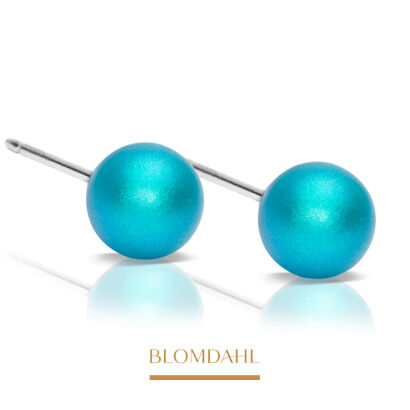 Hypoallergenic Pearl Blue Zircon 6mm Earrings