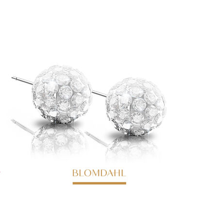 Hypoallergenic Crystal Ball White 8 mm Earrings