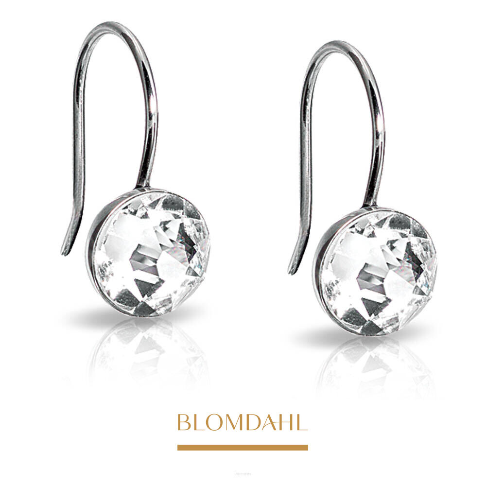 Hypoallergenic Earrings Pendant Bezel Crystal 8 mm