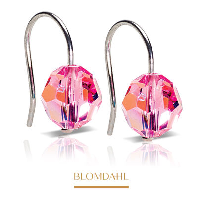 Hypoallergenic Earrings Pendant Bead Light Rose 8 mm