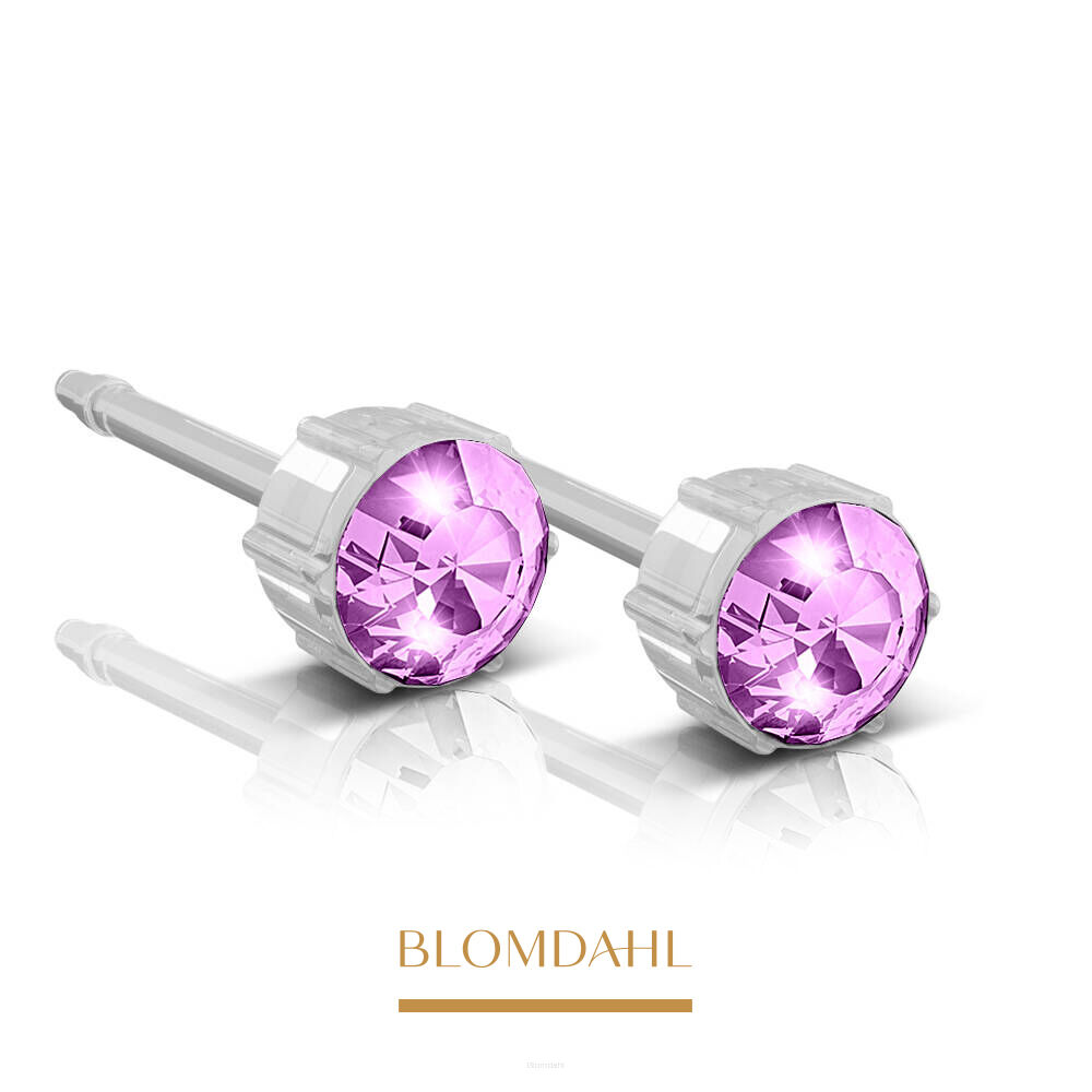 Kolczyki hipoalergiczne Amethyst 4 mm