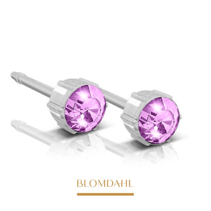 Hypoallergenic Amethyst Earrings 4 mm