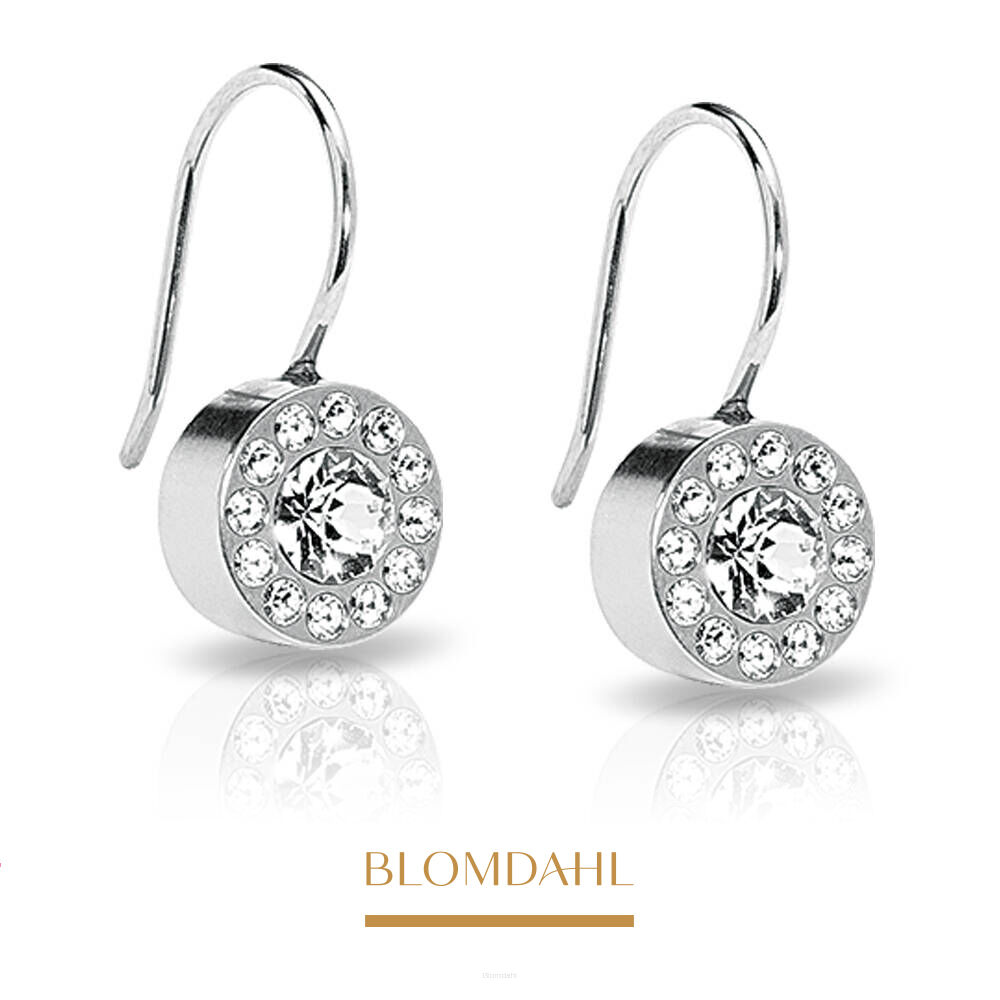 Hypoallergenic Earrings Pendant Brilliance Halo Crystal 8 mm
