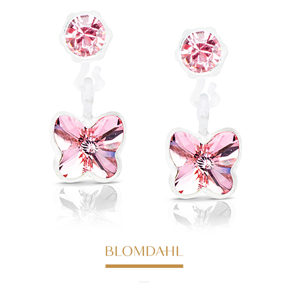 Hypoallergenic Butterfly Light Rose Earrings 4/5 mm