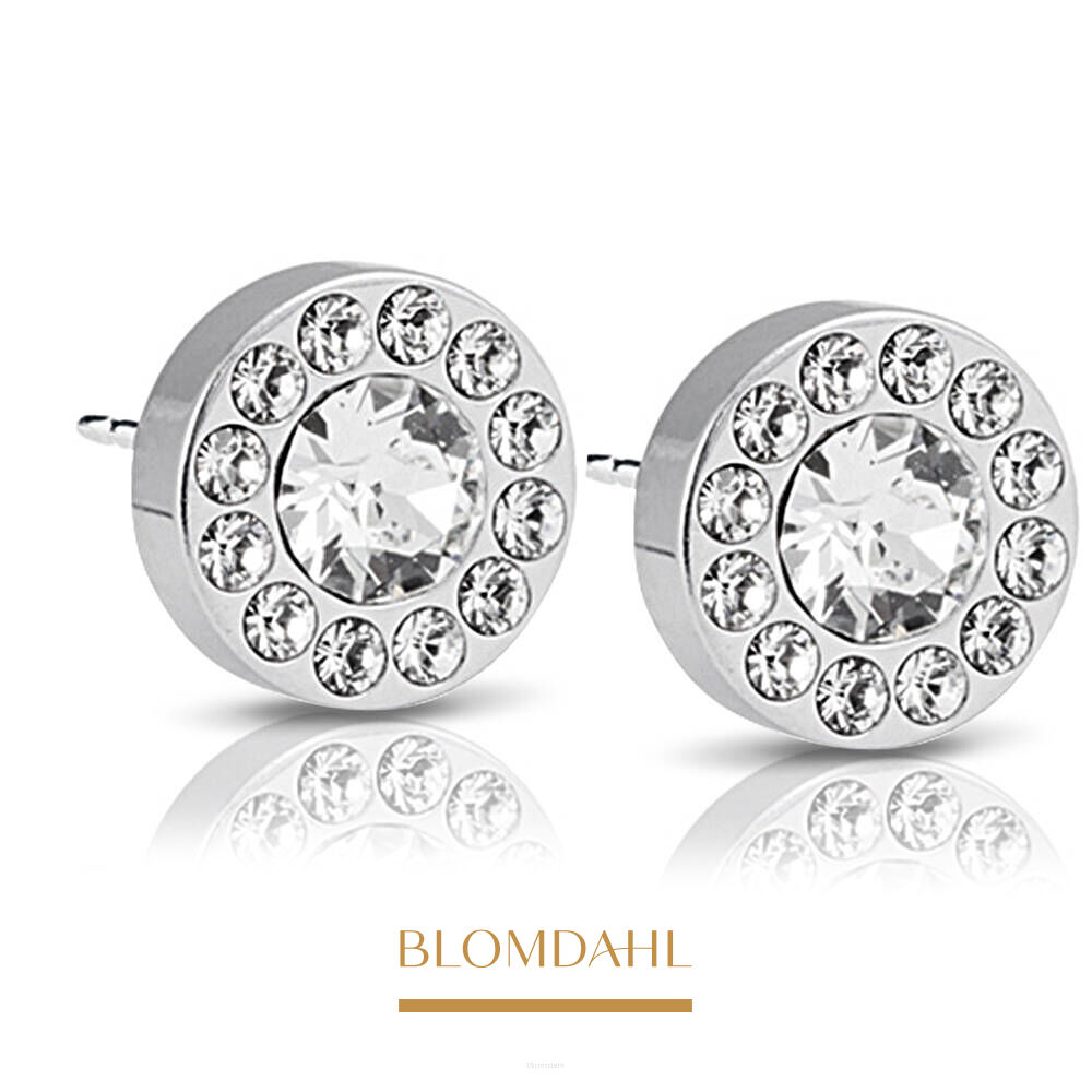Hypoallergenic Brilliance Halo Crystal 8 mm Earrings