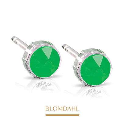 Hypoallergenic Electric Green 6 mm SFJ Earrings