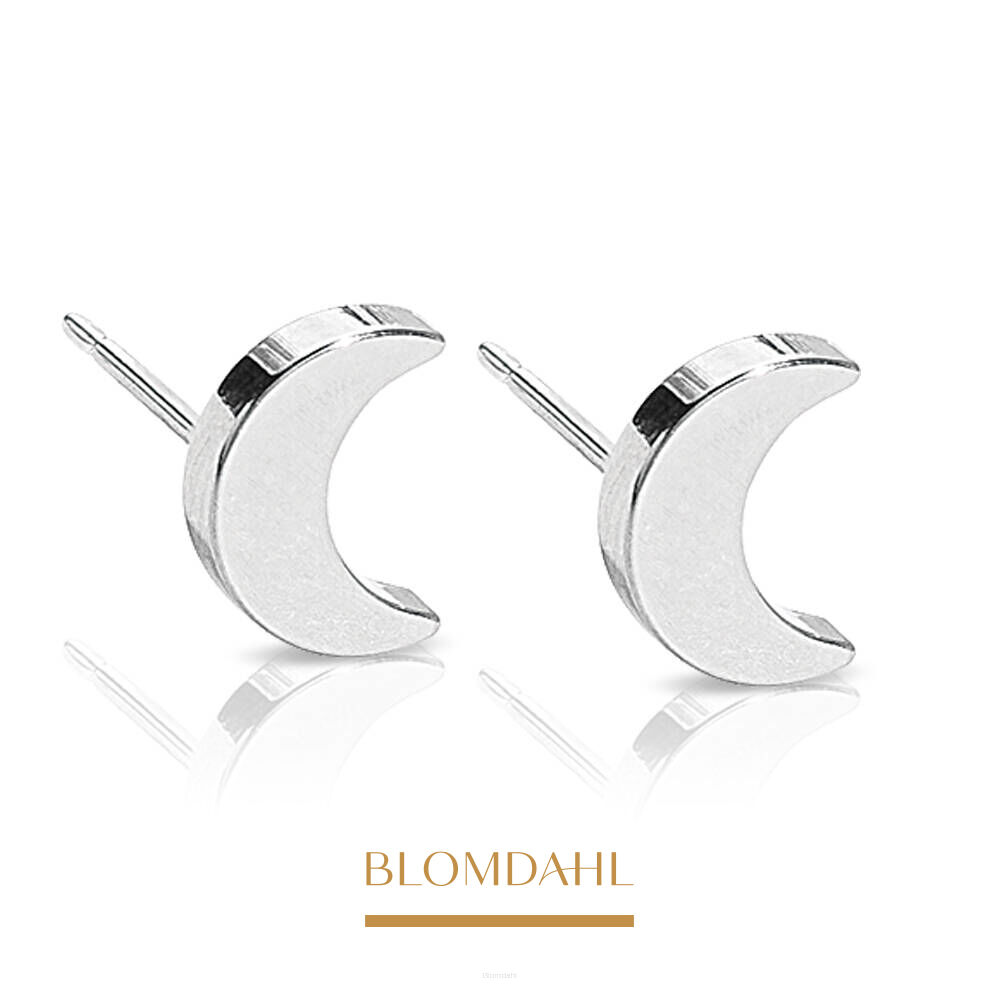 Hypoallergenic Moon 8 mm Earrings
