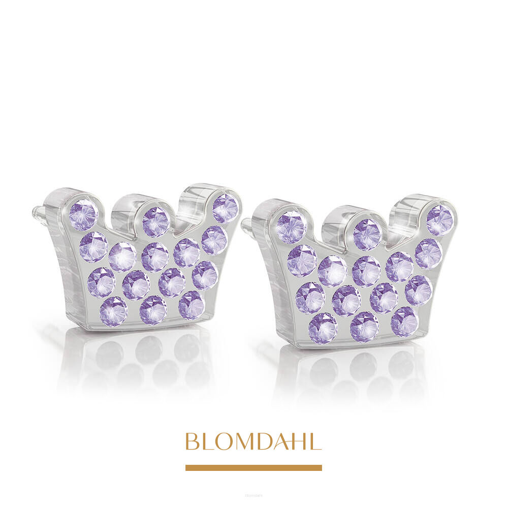 Kolczyki hipoalergiczne Brilliance Princess Violet 9 mm