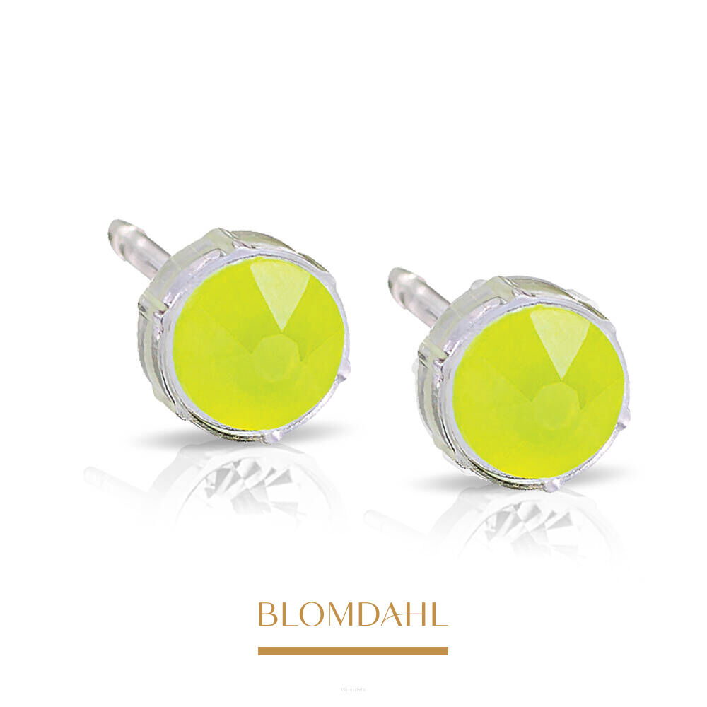 Hypoallergenic Electric Yellow 6 mm Earrings