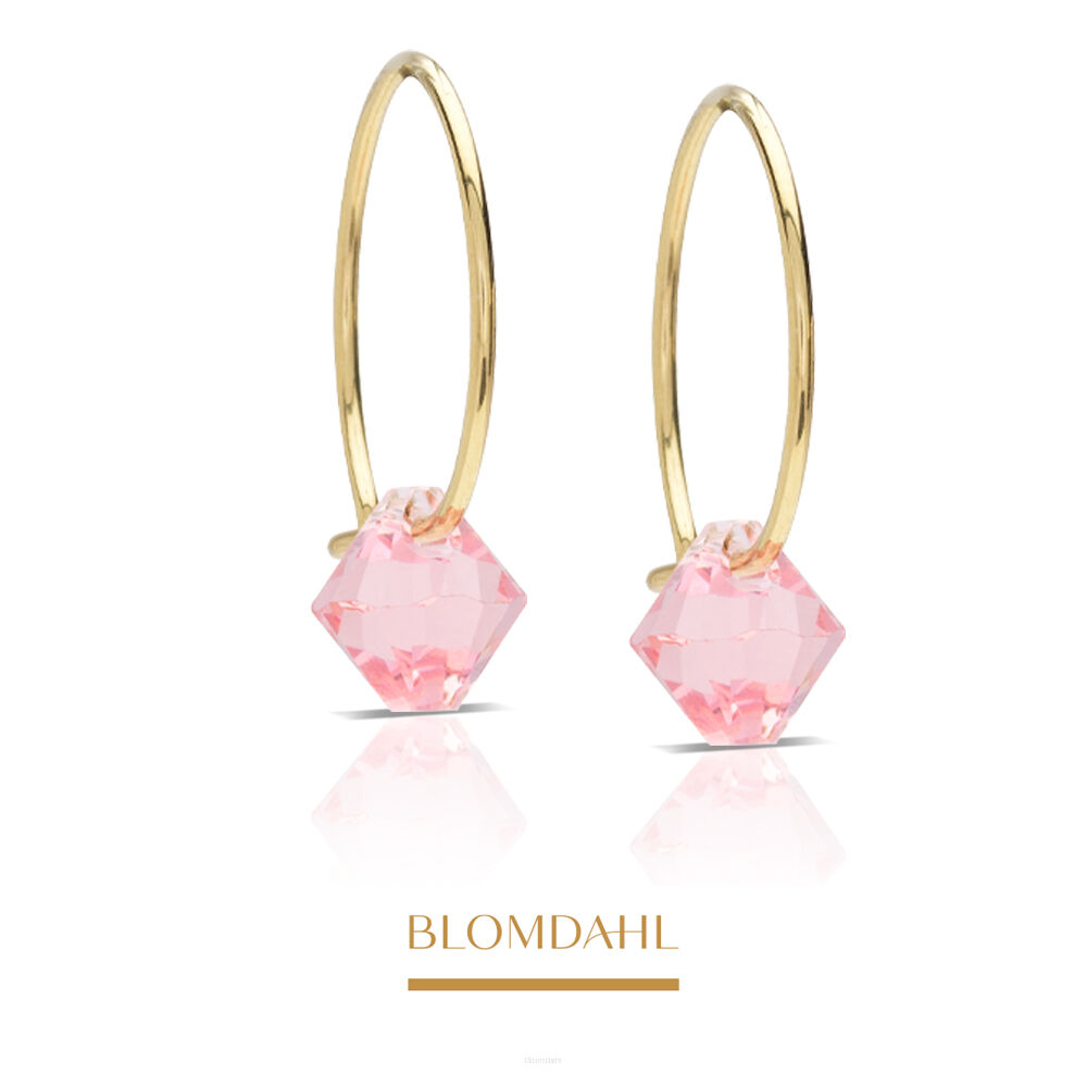 Kolczyki hipoalergiczne Bicone Light Rose 6 mm