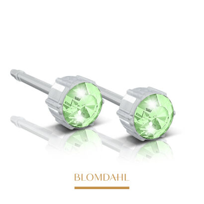 Kolczyki hipoalergiczne Peridot 4 mm