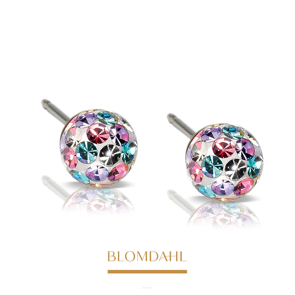 Hypoallergenic Light Fantasy Crystal Ball Earrings 6 mm