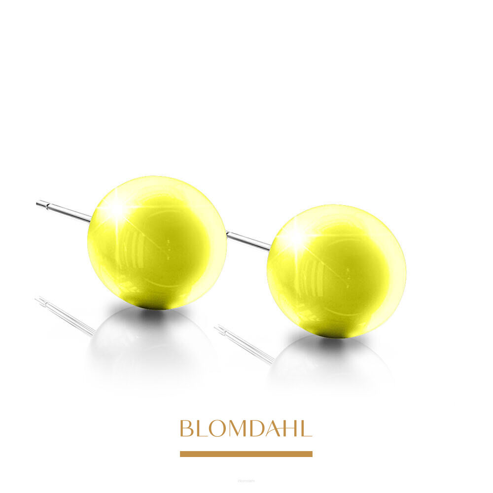 Hypoallergenic Pearl Electric Yellow 6mm Earrings