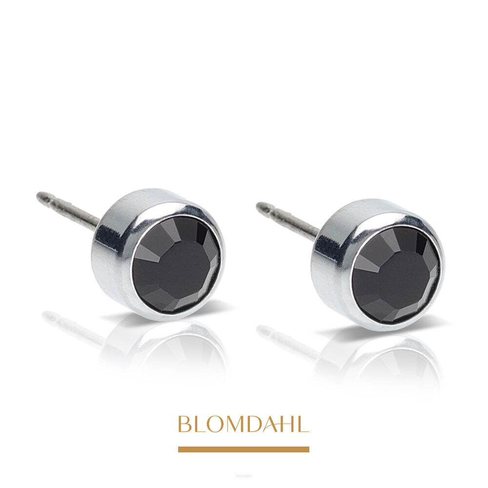 Hypoallergenic Bezel Black 3 mm Earrings