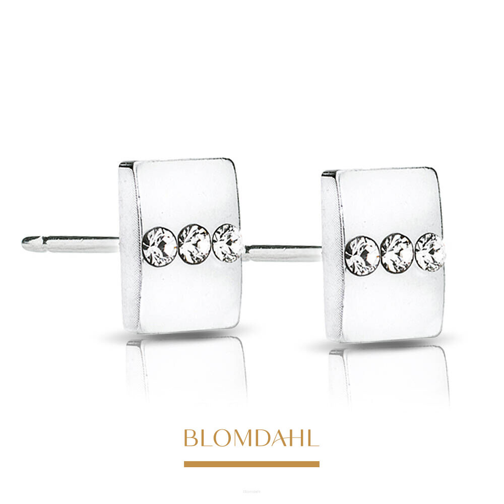 Hypoallergenic Triple Crystal 8 mm Earrings