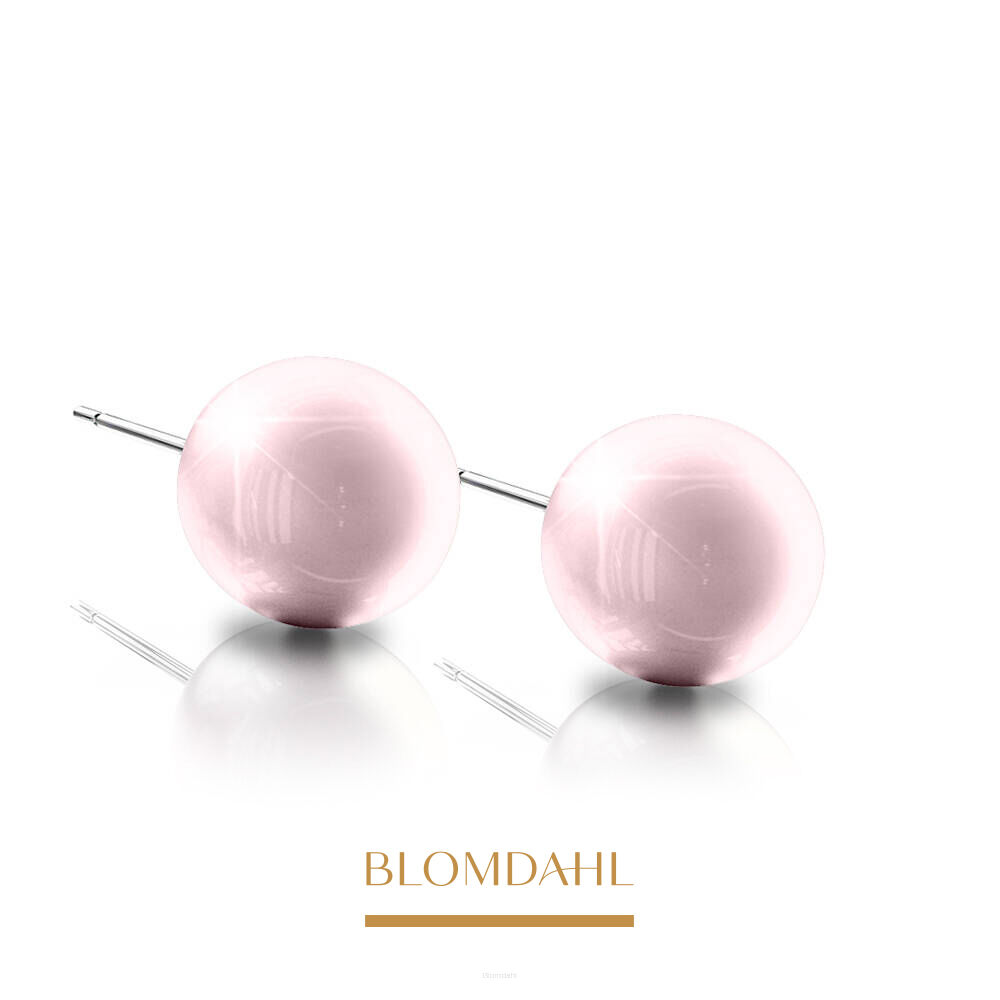 Hypoallergenic Pearl Pastel Light Rose 6 mm Earrings
