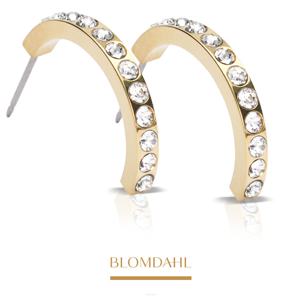 Hypoallergenic Brilliance Curved Crystal Earrings 20 mm