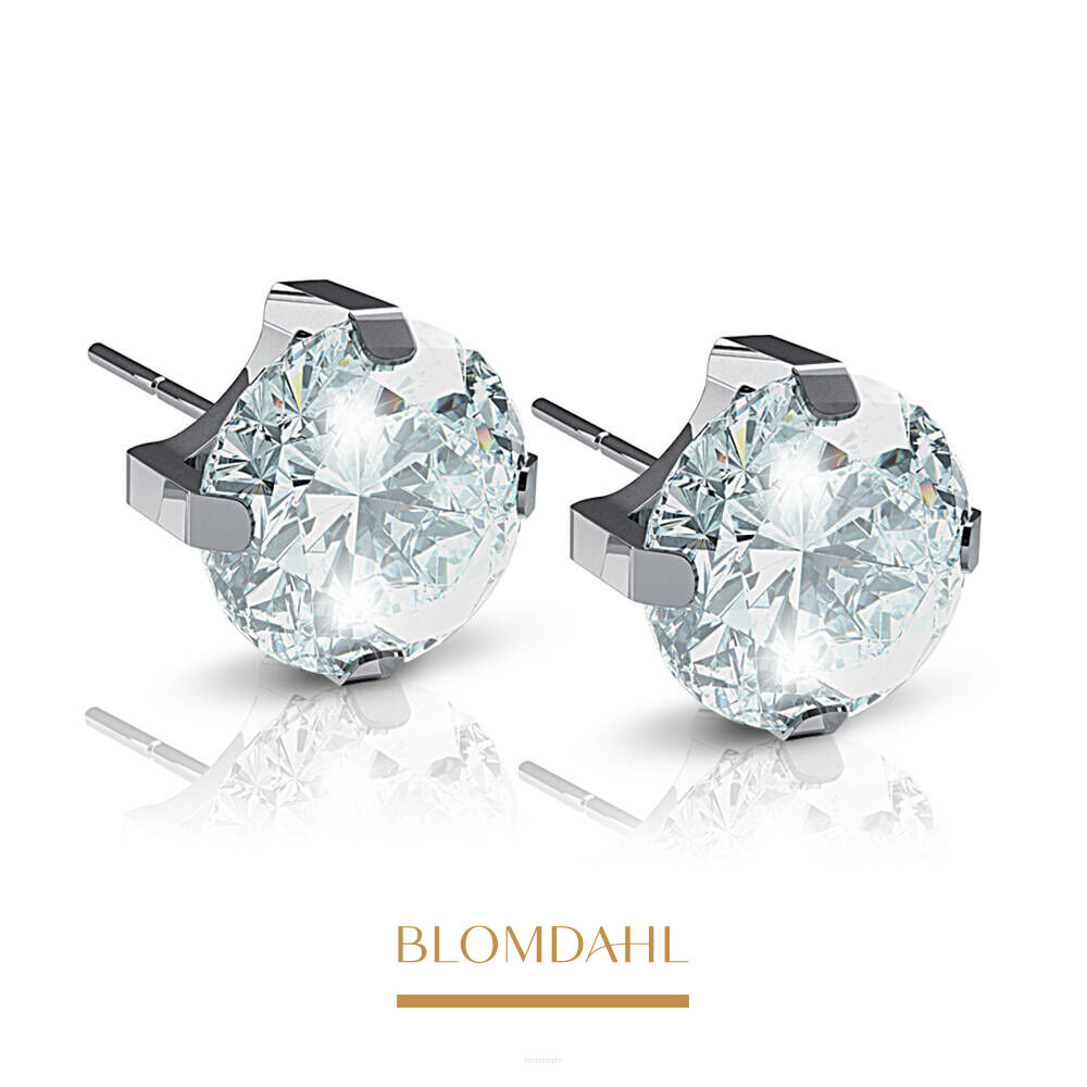 Hypoallergenic Tiffany Cz White 7 mm Earrings