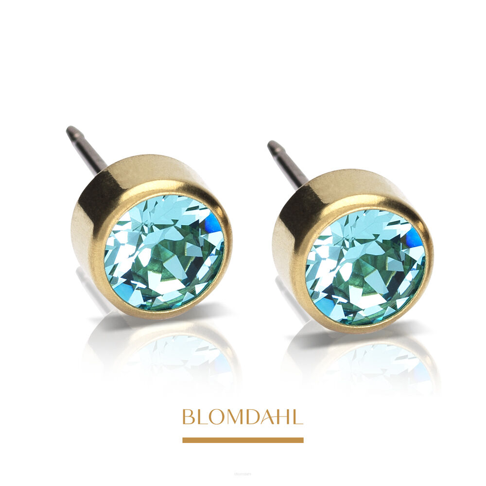 Kolczyki hipoalergiczne Bezel Turquoise 6 mm