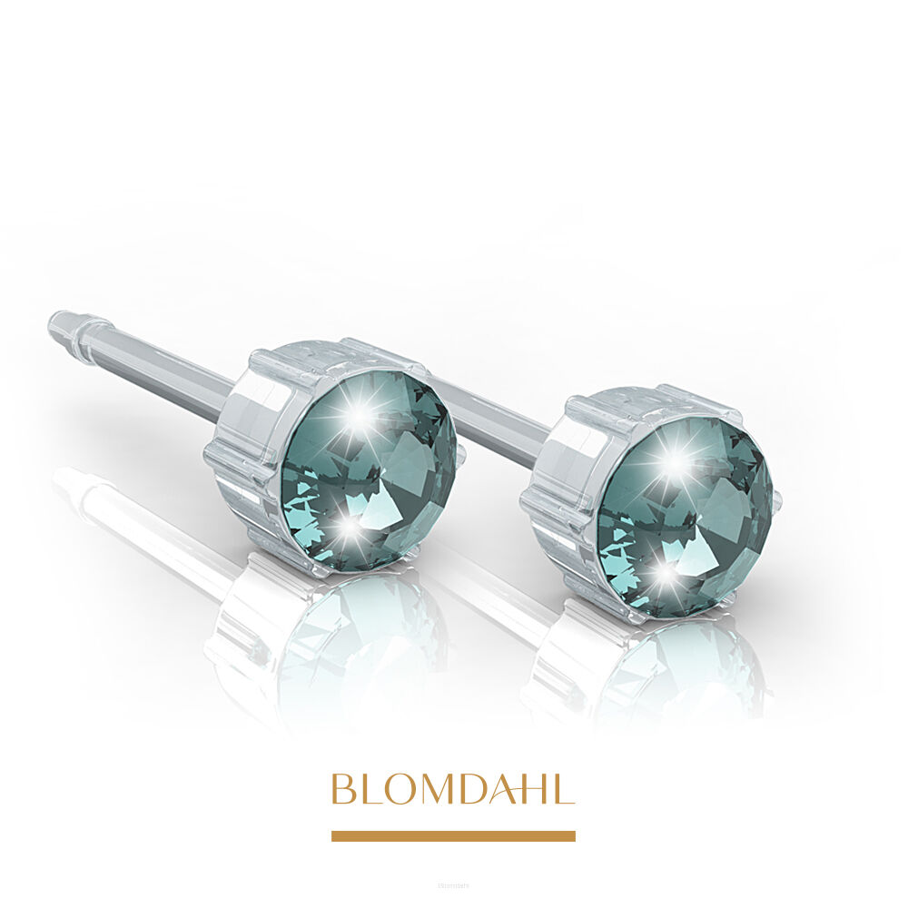 Kolczyki hipoalergiczne Aquamarine 4 mm