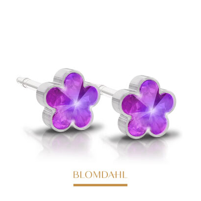Hypoallergenic Flower Fuchsia Earrings 6 mm