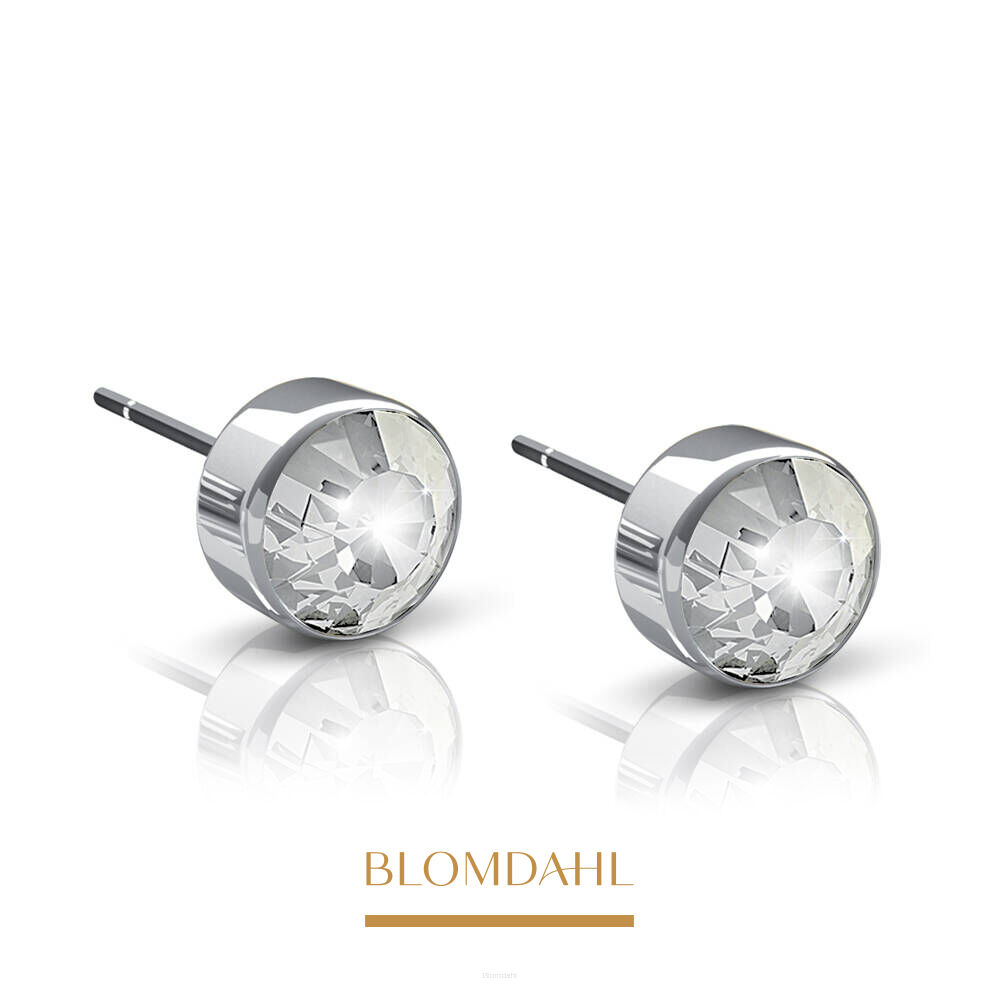 Hypoallergenic Bezel Crystal 4 mm Earrings