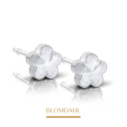 Hypoallergenic Flower Crystal Earrings 6 mm