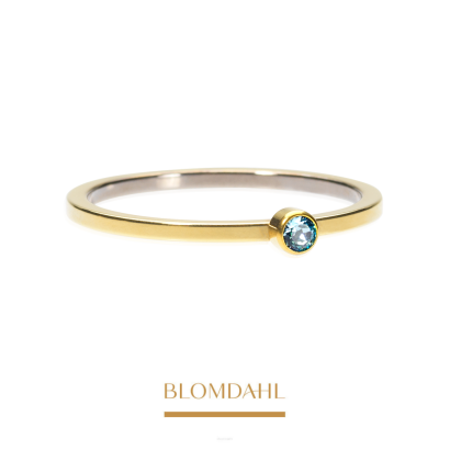 Pierścionek Bezel Tiny Aquamarine 17 mm
