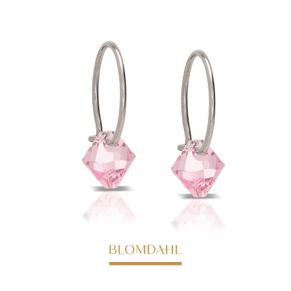 Kolczyki hipoalergiczne Bicone Light Rose 6 mm Ring 12