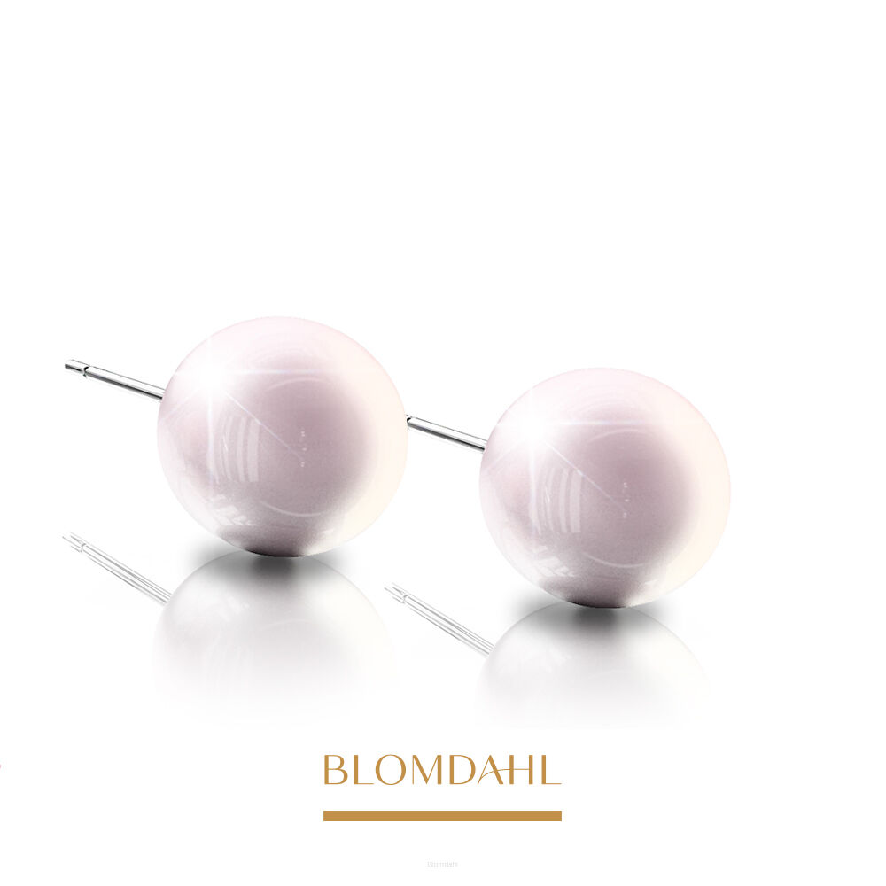 Hypoallergenic Pearl Light Rose 6 mm Earrings