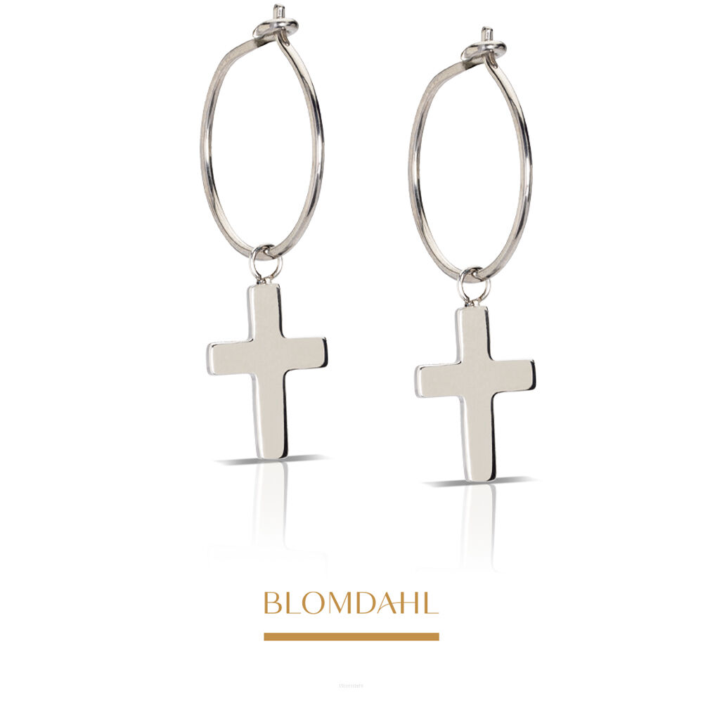 Kolczyki hipoalergiczne Pendant Cross 11 mm