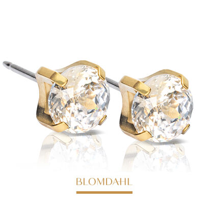 Hypoallergenic Tiffany CZ Warm Shimmer 7 mm Earrings