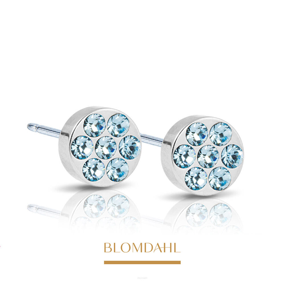 Kolczyki hipoalergiczne Brilliance Plenary Aquamarine 5 mm