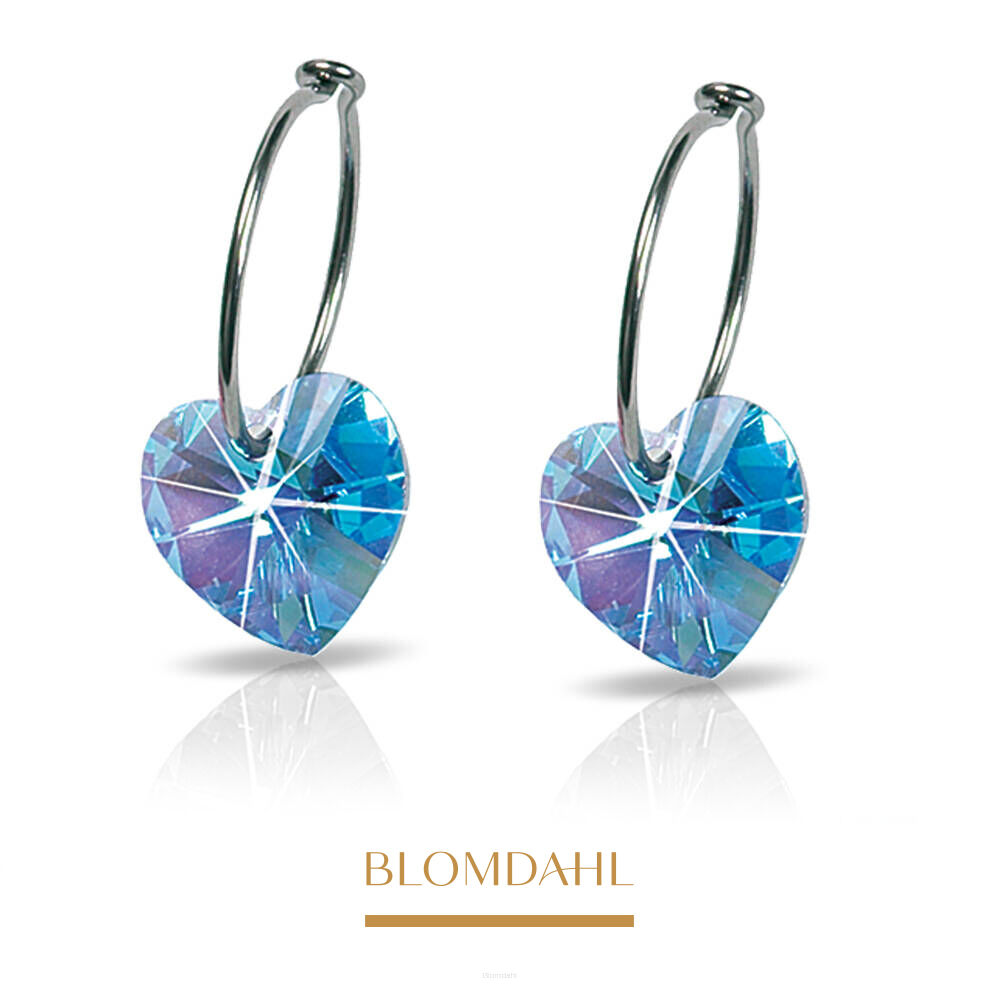 Hypoallergenic Heart Aquamarine Earrings 10 mm